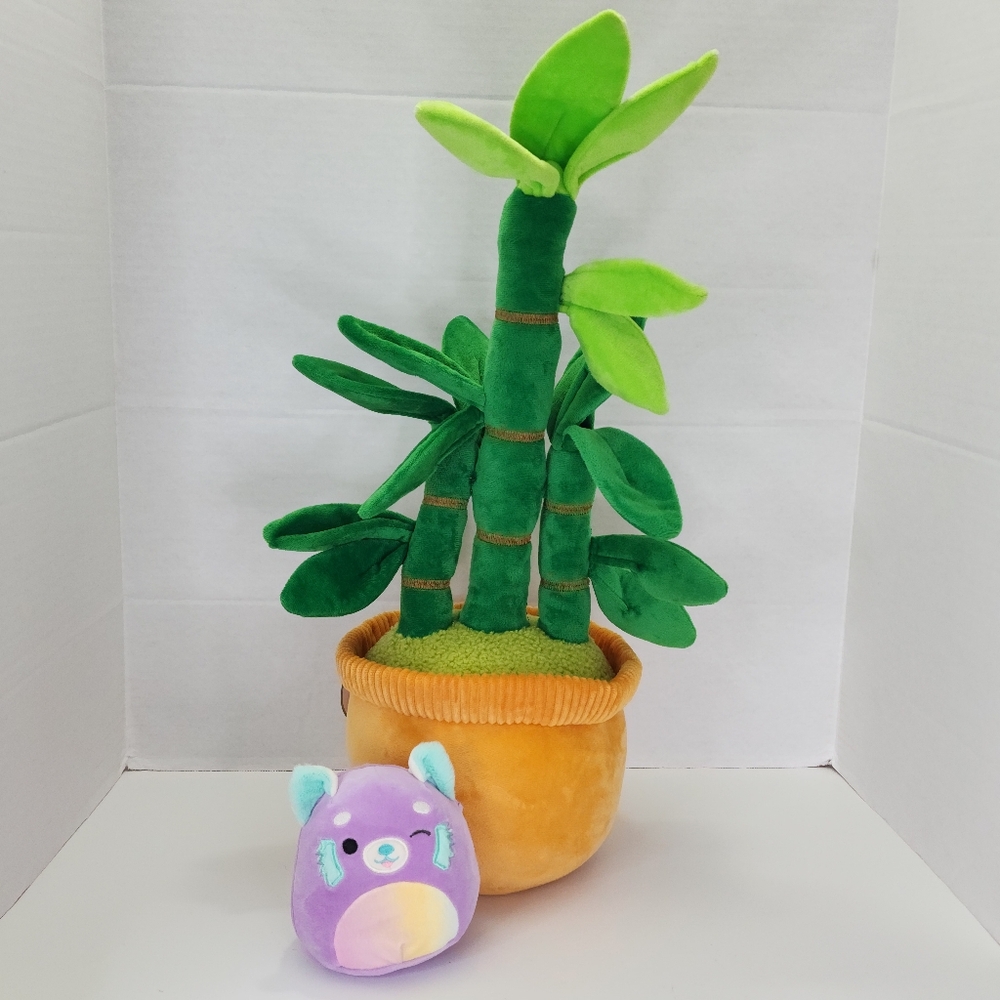 BAMBOO 🌱 HTF 24" Tall Green Bamboo Plant Pals Buddies Tan Pot By Linzy Toys NWT